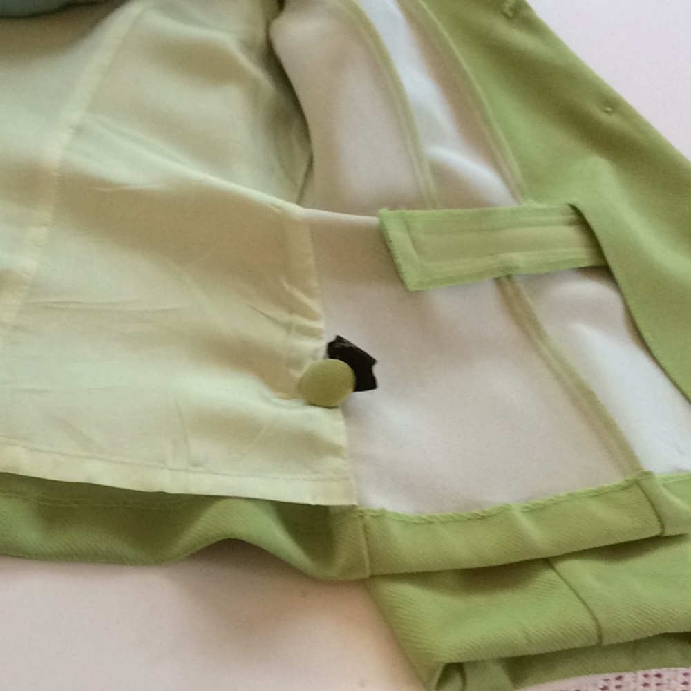 LIME GREEN DRESS SUIT JACKET & BLACK SKIRT - Picture 3 of 6